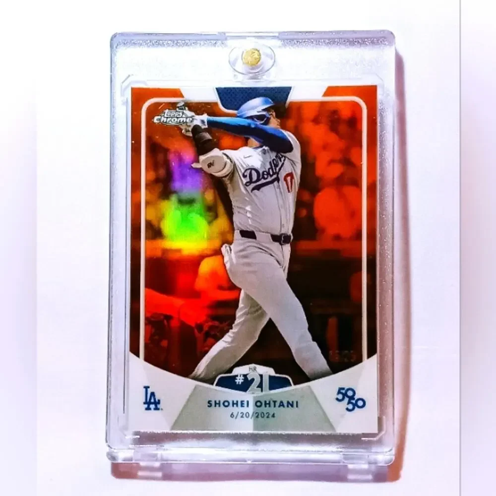 Shohei Ohtani SSP 06/25 Orange Refractor Chrome Card From the 50/50 Set 2024